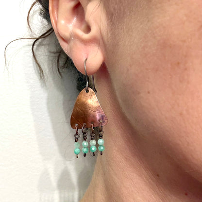 Emerald Woodland Copper Dangle Earring