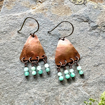 Emerald Woodland Copper Dangle Earring