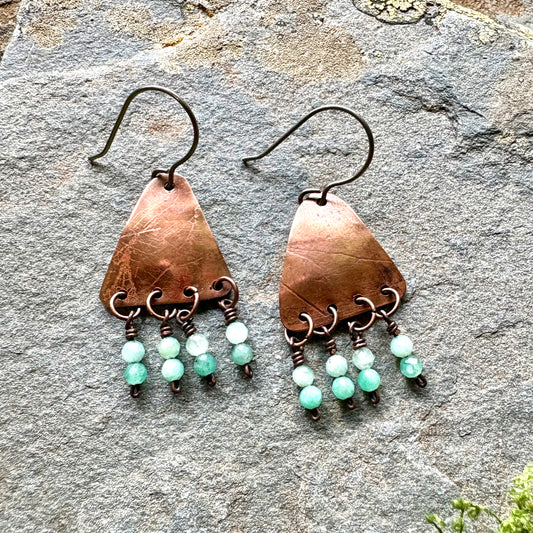 Emerald Woodland Copper Dangle Earring