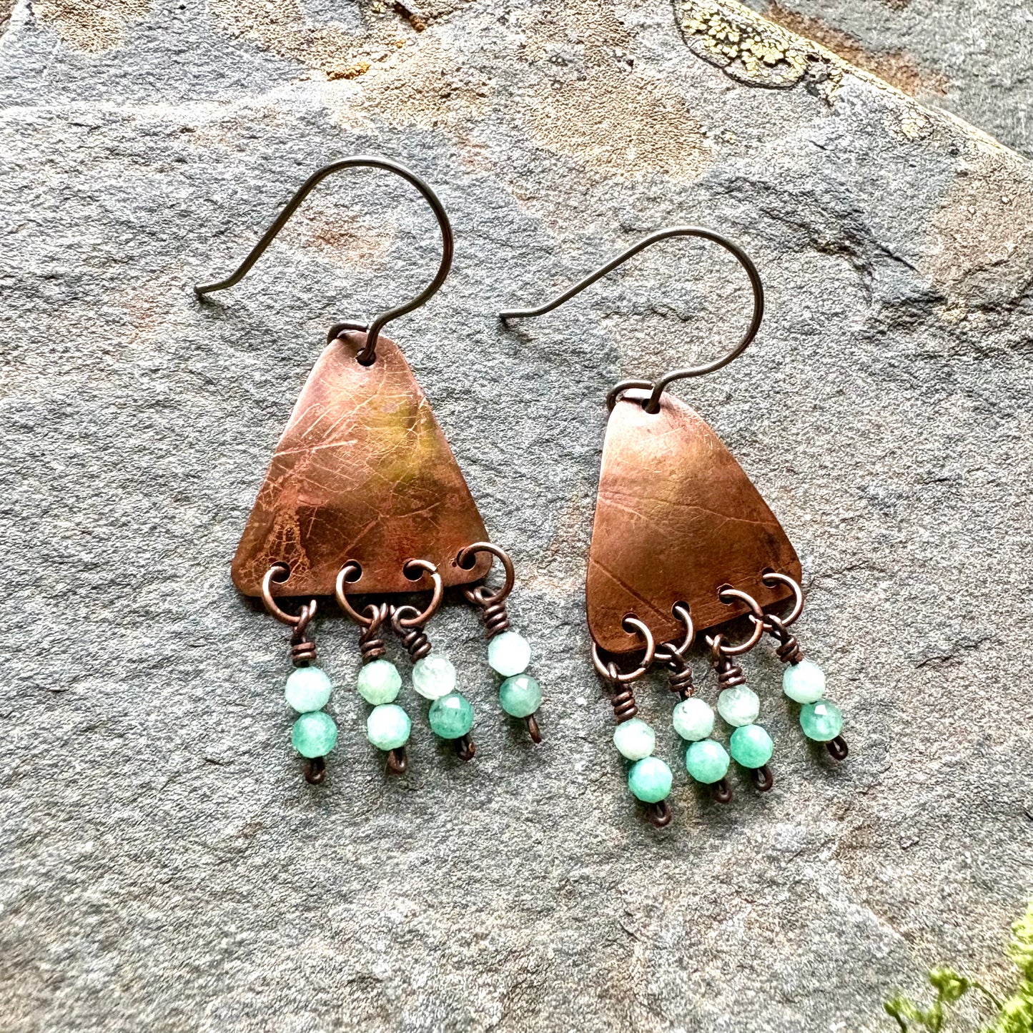 Emerald Woodland Copper Dangle Earring