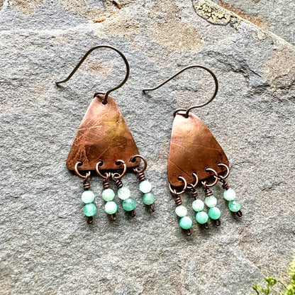Emerald Woodland Copper Dangle Earring