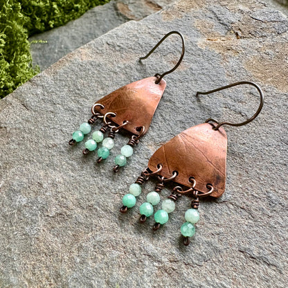Emerald Woodland Copper Dangle Earring
