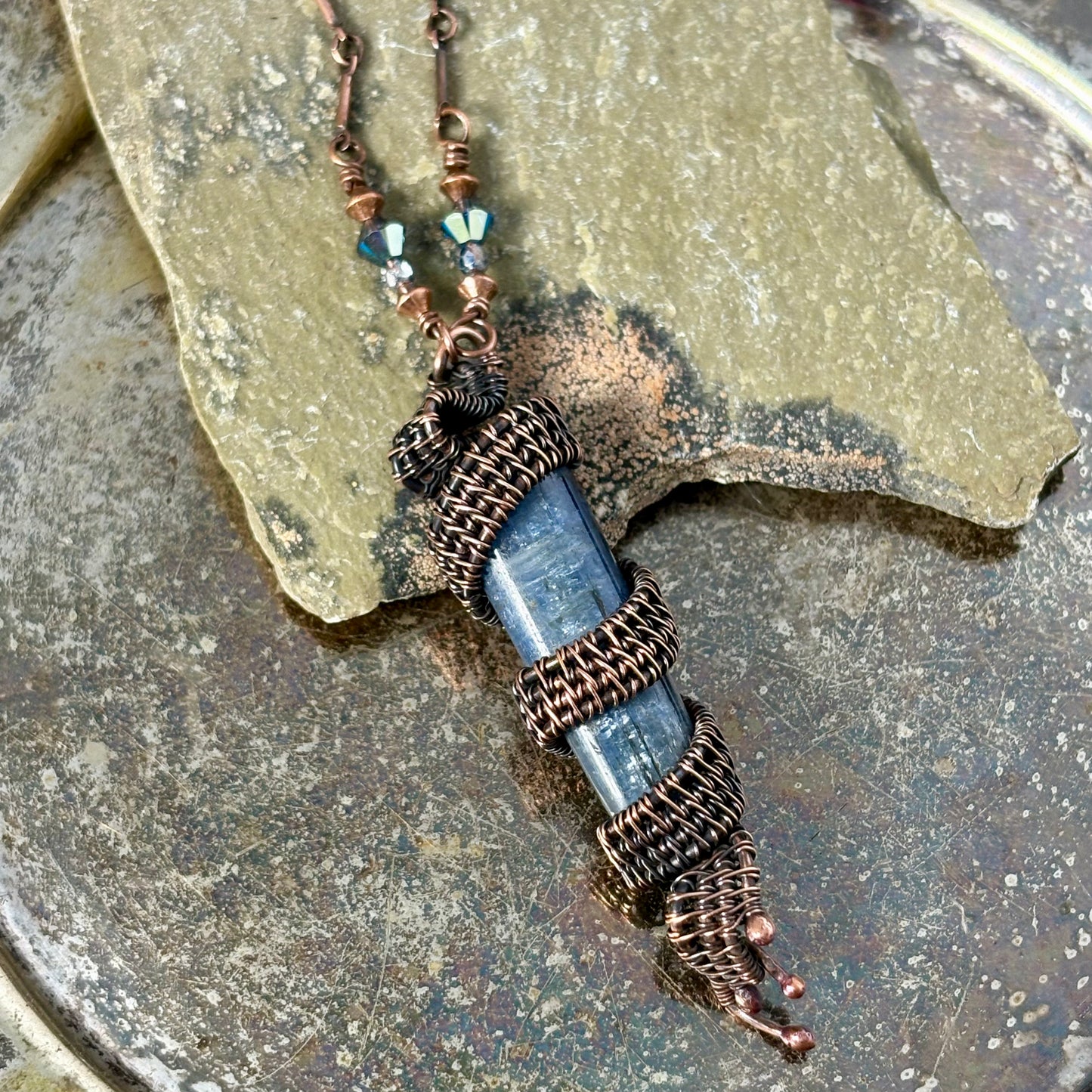 Aurora Thread Kyanite Pendant Necklace