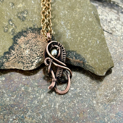 S-Curve Woven Necklace with Glass or Pearl