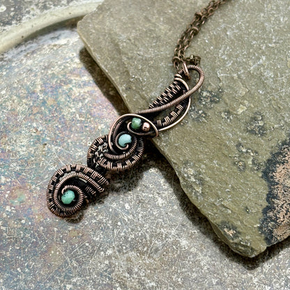 Chrysoprase & Copper Pendant Necklace