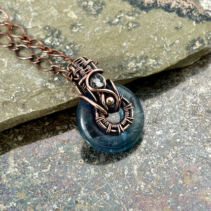 Copper Wire Wrapped Amethyst, Tiger’s Eye or Fluorite Donut