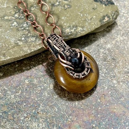Copper Wire Wrapped Amethyst, Tiger’s Eye or Fluorite Donut