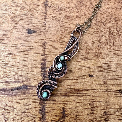 Chrysoprase & Copper Pendant Necklace