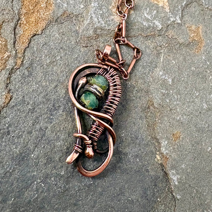 S-Curve Woven Necklace with Glass or Pearl