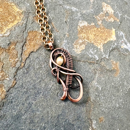 S-Curve Woven Necklace with Glass or Pearl